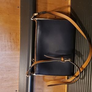 Clarks navy blue and white purse